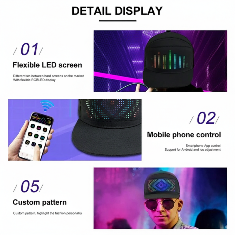 LED Hat Light Display